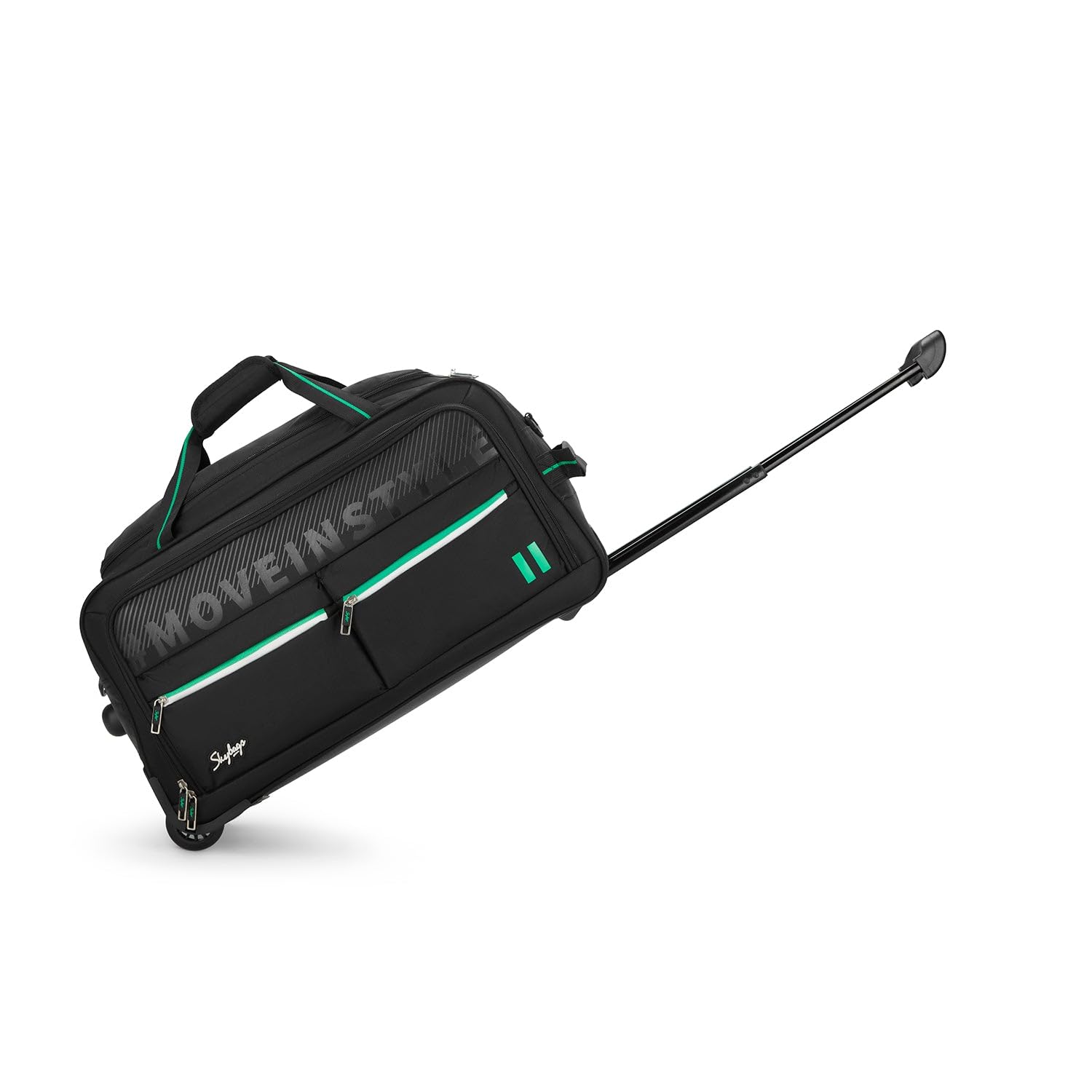 Muse Dft 58cm Medium Size Polyester Travel Duffle Trolley Bag (Black)-image-4