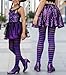 ToBeInStyle Girl’s Adorable Fun and Trendy Colorful Striped Comfy Tights - Black/Purple - 7-8 Years