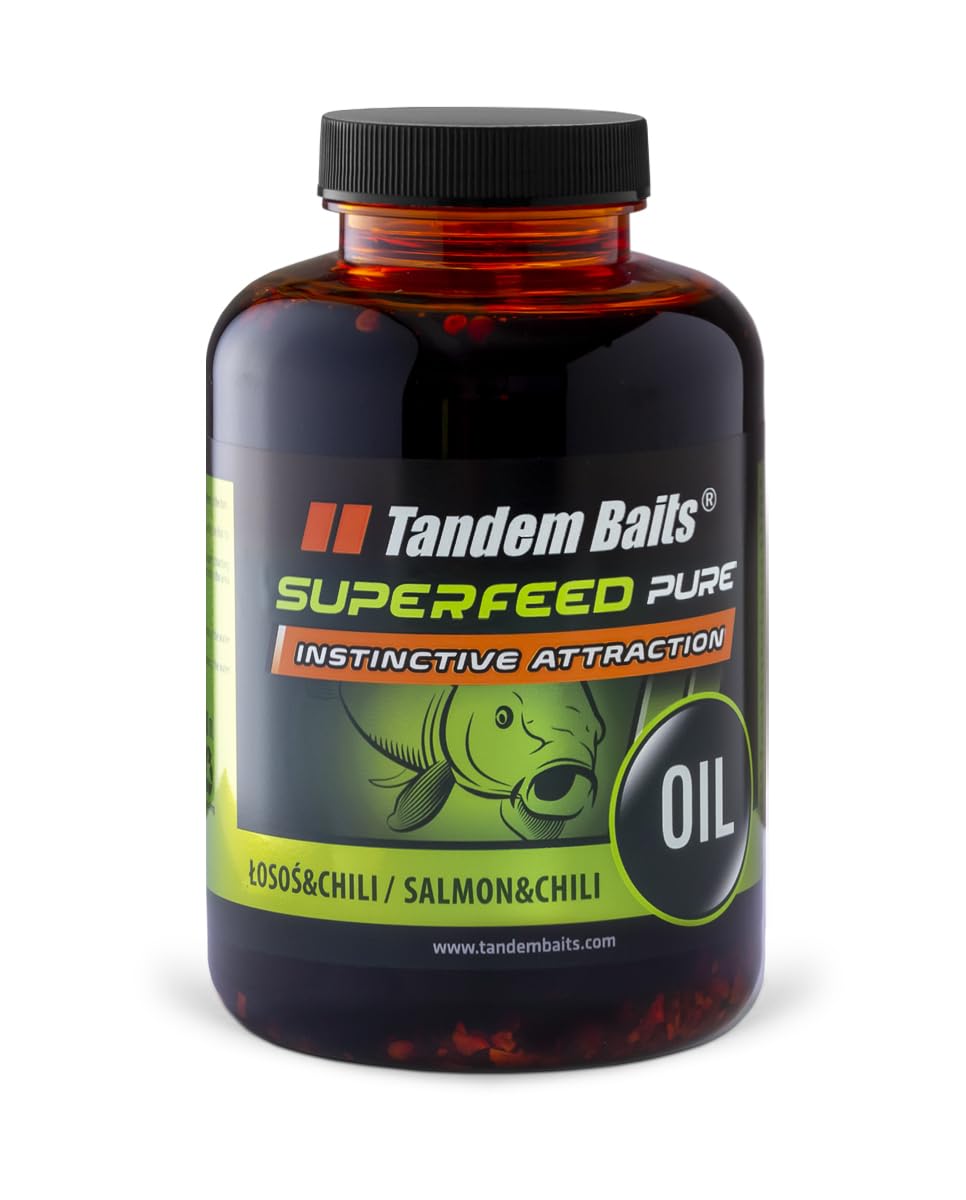 Tandem Baits SuperFeed Pure Fish Oil Salmon & Chilli Intense Aroma | Carp Fishing Boilies | Carp Fishing Bait | Carp Bait | Carp Fishing Accessories for Monster Fish 500 ml — image 1
