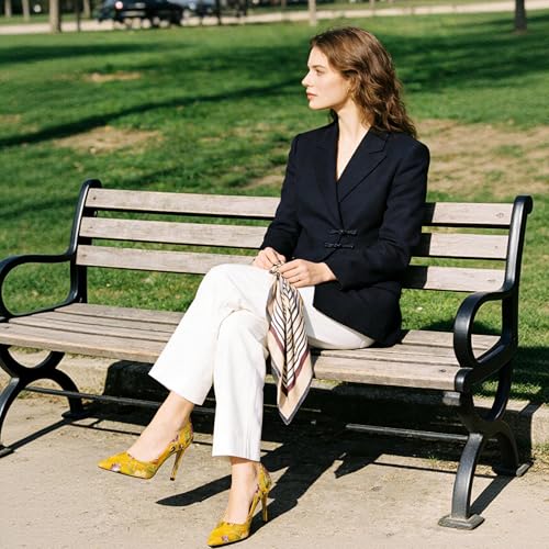 Image of Eldof Women's Classic Dress Pumps Shoes, Sexy Pointed Toe 4 inch Stiletto High Heels, Office Formal Slip On Size 5-13