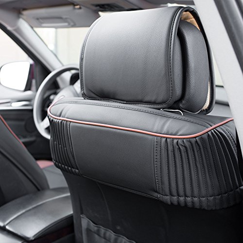 Image of FH Group Car Seat Cover Cushion - 2 Pack Seat Covers for Cars Trucks SUV,) Faux Leather Car Seat Cushions, Waterproof Car Seat Cover Cushion, Universal Fit Car Seat protector Front Set Brown