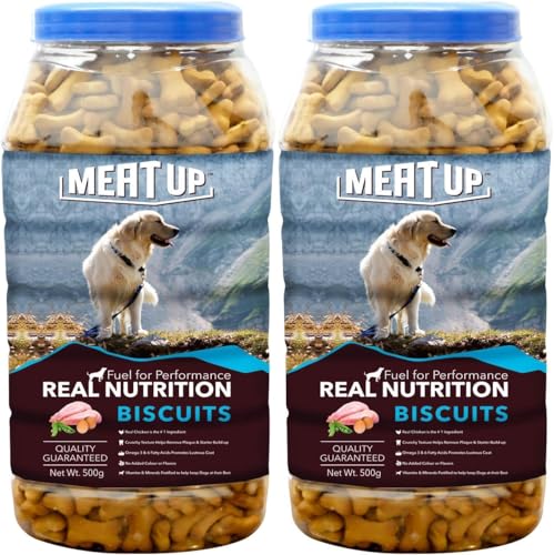 MEAT UP Meat Up Dog Treat Biscuit Mutton Flavour 500G (Total 1Kg Pack) - All Life Stages