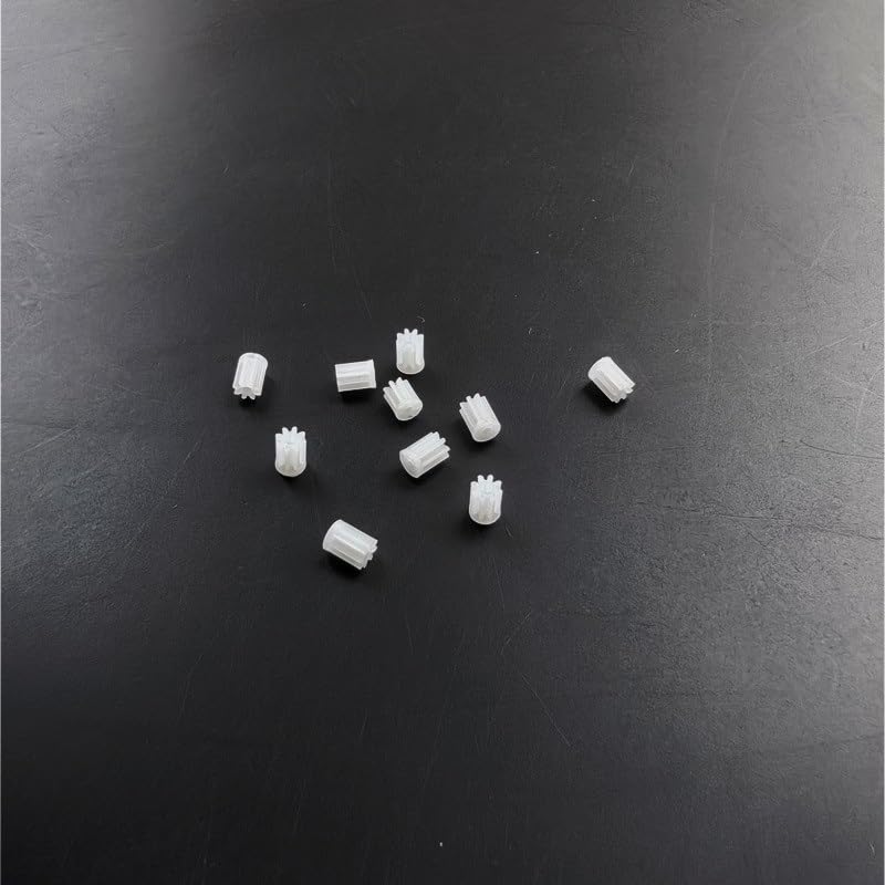 Shaft Pinion 10Pcs 3mm Diameter Plastic 8 Teeth Gear 0.95mm Bore 1mm Tight Fit Shaft Mini Coreless Motor Gear DIY Aircraft Gear Motor Transmission