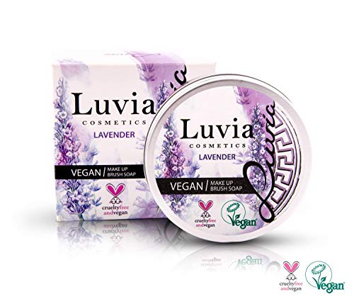 Luvia - Limpiador de brochas de maquillaje para cosméticos, color lila, para limpieza de brochas de maquillaje, jabón difuminador de belleza, 100 g, XXL - imagen 4
