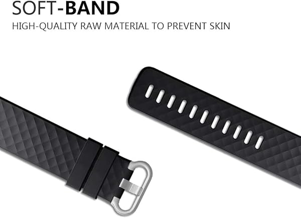 FunBand Bracelet Fitbit Charge 3, Bande en Silicone Souple Sangle de Remplacement Reglables Sport Accessorie pour Montre Connectée Fitbit Charge 3 - 5