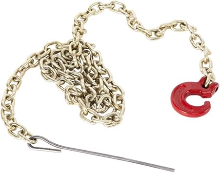 Portable Winch PCA-1295 Choker Log Chain 1/4" x 7 with C-Hook and Steel Rod - Heavy Duty Chain 12,790 lb Capacity, Logging Chain for Skidding Cone