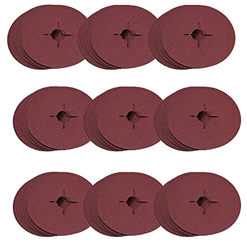 Discos de lija de fibra 115 mm grano 60 para amoladora angular de 4.5 pulgadas pack de 90 unidades