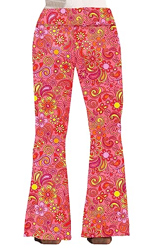 Image of Deerose Girls Halloween Hippie Bell Bottom Pants High Waist Flare Pants 5-14 Years