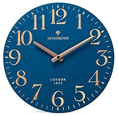 NIKKY HOME Navy Blue Wooden Wall Clock 12 Inch Battery Operated Silent Non Ticking Clock Decor for photo NIKKY HOME Navy Blue Wooden Wall Clock 12 Inch Battery Operated Silent Non Ticking Clock Decor for