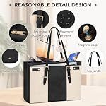 RAINSMORE Sacs pour ordinateur portable pour femmes 15.6 Inch cuir de travail sacs à dos femmes ordinateur portable Purse étanche professionnelle mallette pour ordinateur de bureau sac femme Voyage sac à main sac à épaule
