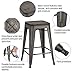 Yaheetech 24'' Counter Height Barstools 4PCS Metal Chairs Barstools for Patio with Wood Seat for Indoor and Outdoor, Gun Metal