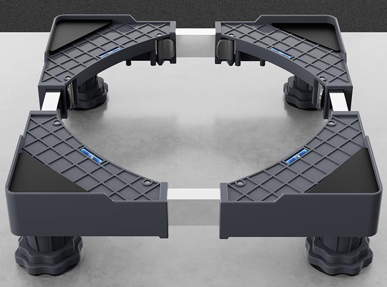 Adjustable Mini Fridge Stand with 4 Heavy-Duty Legs – 16-27 Inch Universal Base for Refrigerators, Washing Machines & Dryers