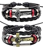 【Einstellbare Größe】 Lederarmband mit verstellbarem Knotendesign, bequem und praktisch, einstellbar für die meisten Handgelenksgrößen.