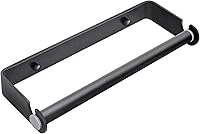 PEDORUBY Under Cabinet Paper Towel Holder - Adhesive or Screw Mount Wall Holder for Kitchen Bathroom, Black, Space-Saving