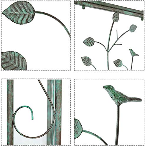 Arbors Wrought Iron Retro Garden Arch,Garden Wedding Arch Bridal Party Decoration Iron Support/220Cm H X 121Cm W/Antique Green #TOP3
