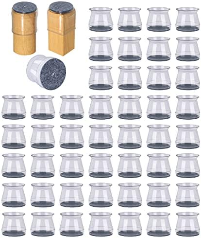 48 Pack Chair Leg Floor Protectors, Chair Feet Protectors for Wood Floors, Thicken Rubber Chair Feet Caps Covers Pads, Protect Furniture Wood Floors from Scratching and Reduce Noise