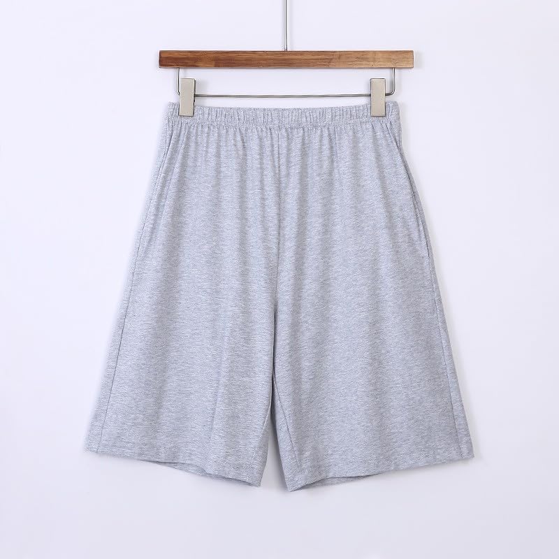 LApooh Pantalones Cortos De Pijama De Algodón para Mujer, Pantalones Cortos para Dormir Suaves, Pantalones Cortos hasta La Rodilla con Bolsillos, Pantalones Cortos Elegantes para Estar En Casa, Pan