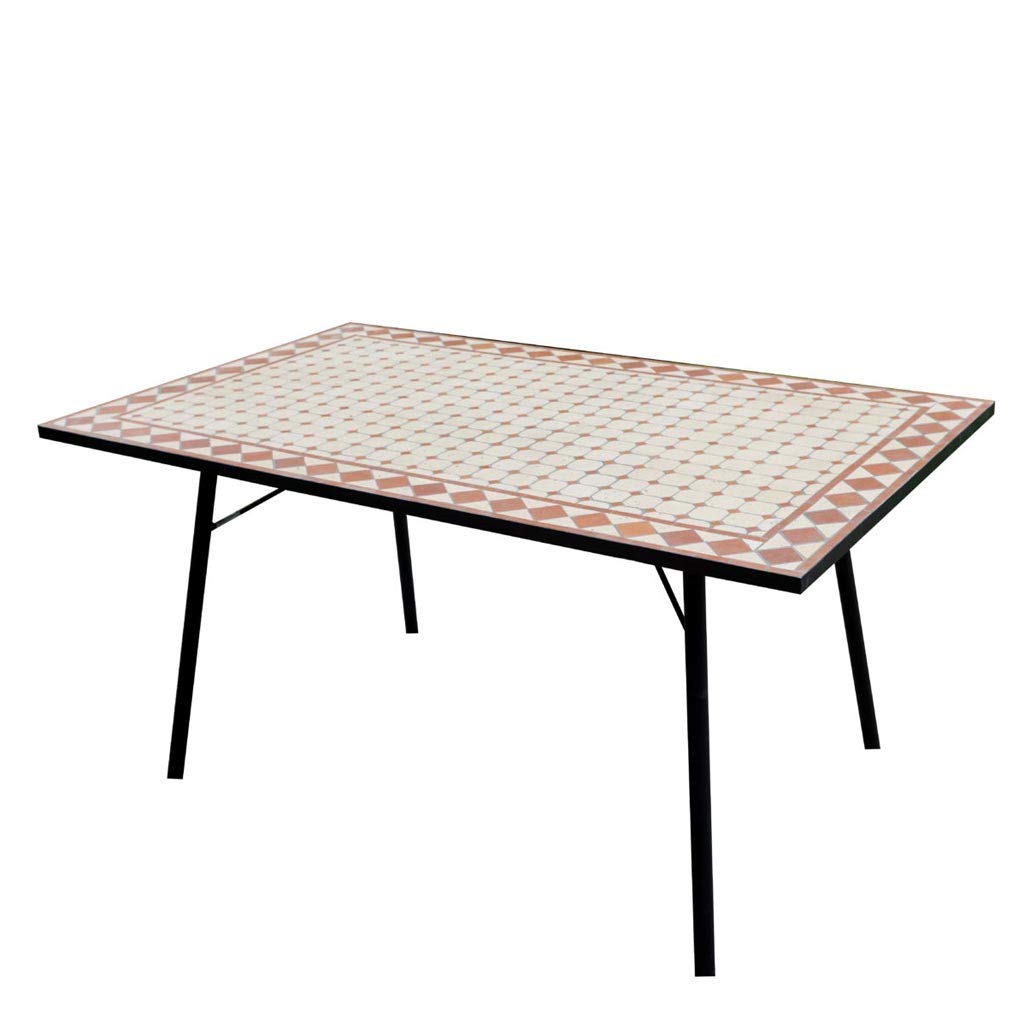 Tavolo da Giardino in Ferro con Piano in Mosaico TTM 12