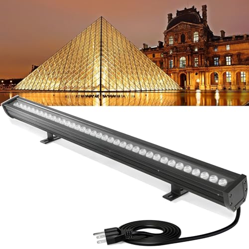 nanzgecc LED Wall Washer Light Bars, 54W 2700K Warm White Wall Washer Light, IP67 Waterproof Heavy Duty 120V 6480LM Outdoor Linear Lights with On/Off Switch, for Landscape Garden Yard (40 Inch)
