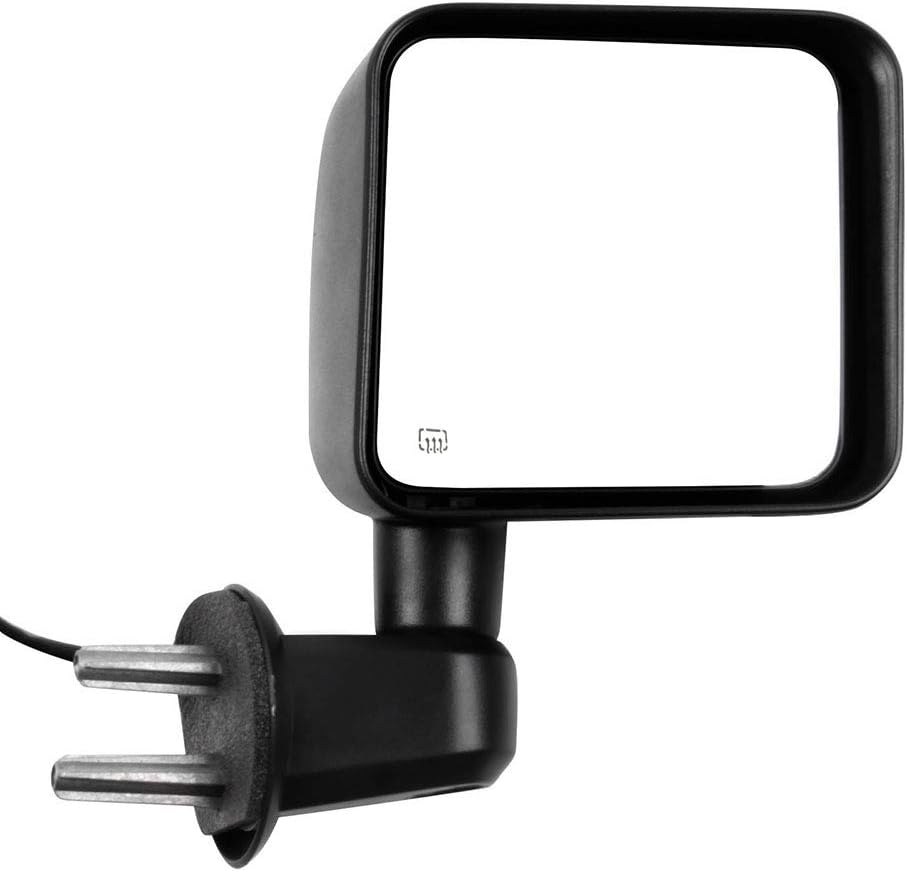 SCITOO Right Side Mirror, Passenger Power Heated Black Mirror Manual Folding Fit for 2007-2017 For Jeep Wrangler
