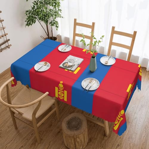 Nappe drapeau mongol imprimé rectangulaire en tissu résistant pour buffet - 2