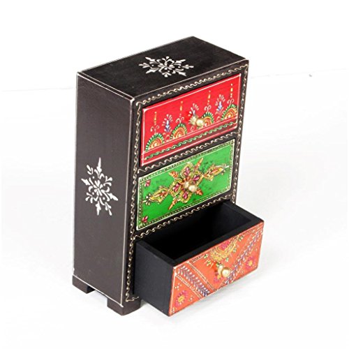 Image of Traditional Handpainted 3 Drawer Chest. 6x3x6 Inch