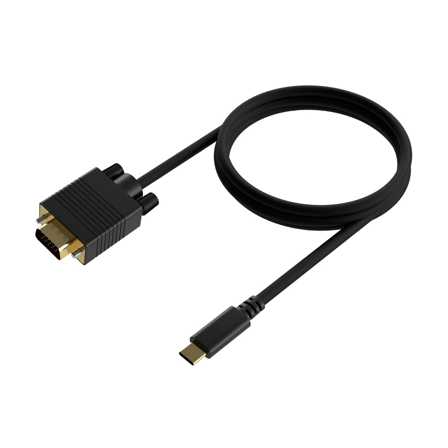 AISENS - A109-0692 - Konwerter USB-C na VGA, USB-C/M-Hdb15/M, Czarny, 0.8M