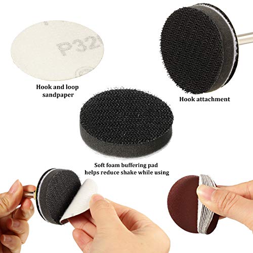 425 Pieces 2 Inch Sanding Discs Grinding Abrasive Sandpaper Sander Sheets With 1 Pieces 1/4 Inch Round Shank Backing Pad 2 Pieces Soft Foam Buffering Pads Assorted Grit, 40-3000 Grit #TOP6
