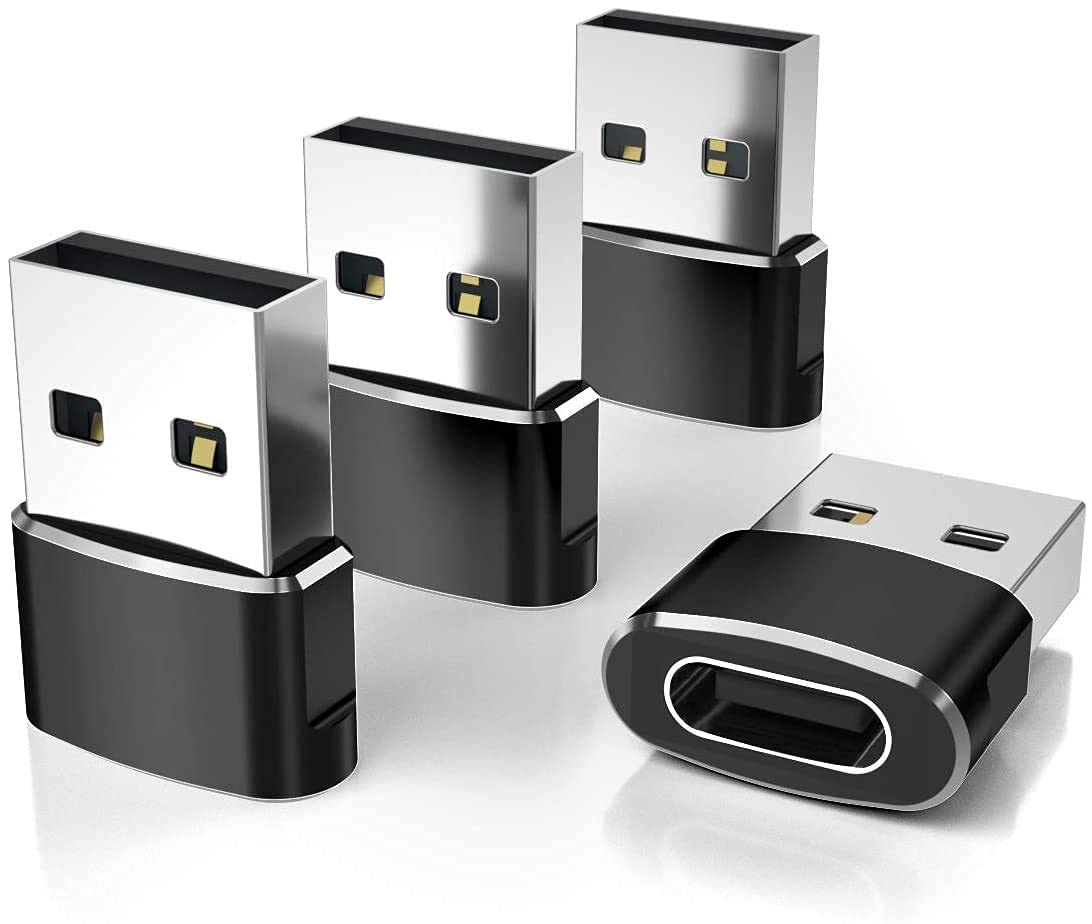 Mindmaker USB C Female to USB Male Adapter Type C to A Charger Cable Adapter Compatible with All Type C Device Pack of 4