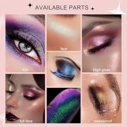Adriana Nicole Cosmetics Ethereal Single Color-Shifting Eyeshadow With Exquisite Glitters, Double Chrome Eye Shadow (08#) - Image 2