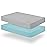 Biloban Pack and Play Sheets Fitted, 2 Pack Pack and Play Sheet Fits for Graco Pack n Play Mattress, Neutral Playard Sheets for Baby Boys and Girl, Grey & Aqua