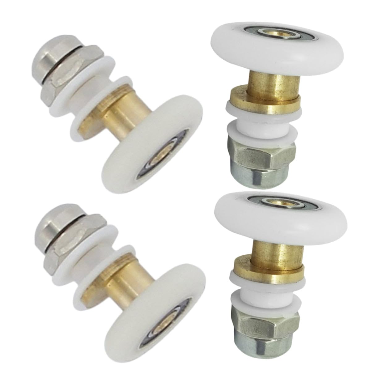 Rodillos para puerta de ducha corrediza: pack 4 ruedas de repuesto para mamparas de baño