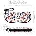 MUMEHAZ Portable Travel Zipper Eyeglasses Case with Hook Hard Shell Sunglasses Case Sport Glasses Pouch (Floral Swedish Dala Horses)