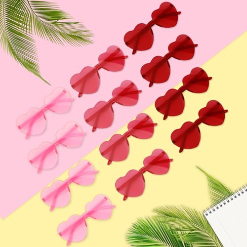 Image of Heart Sunglasses 12 /18 /24 Pcs Heart Shaped Glasses for Women Cute Funny Party Glasses Party Favors Accessories