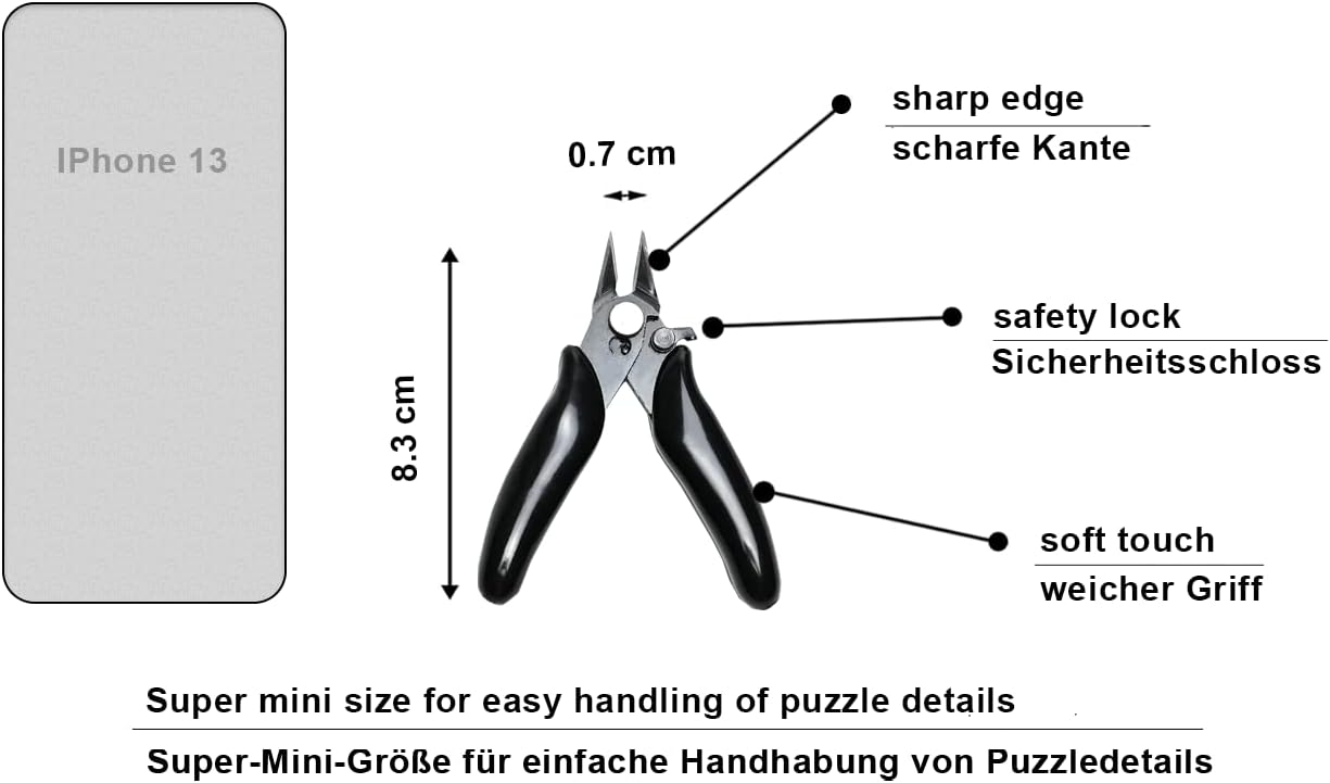 3D Metal Puzzle Tool Kit 11Pcs for 3D Jigsaw Metal Puzzle Model Kits, Needle-Nose Pliers, Side Cutters, Multifunctional Grooves, Bending Tools