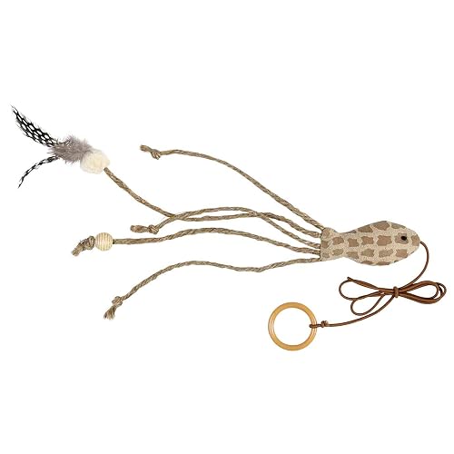Trixie Pez con Plumas y Elástico, Marrón, 27 cm, Gato