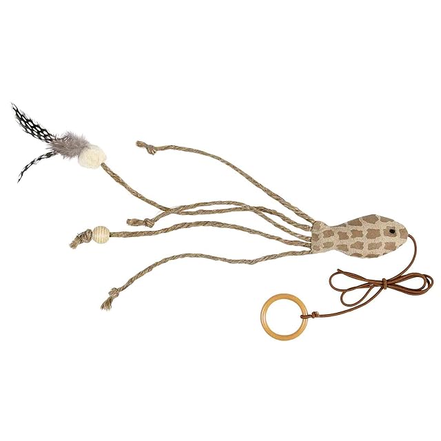 Trixie Pez con Plumas y Elástico, Marrón, 27 cm, Gato