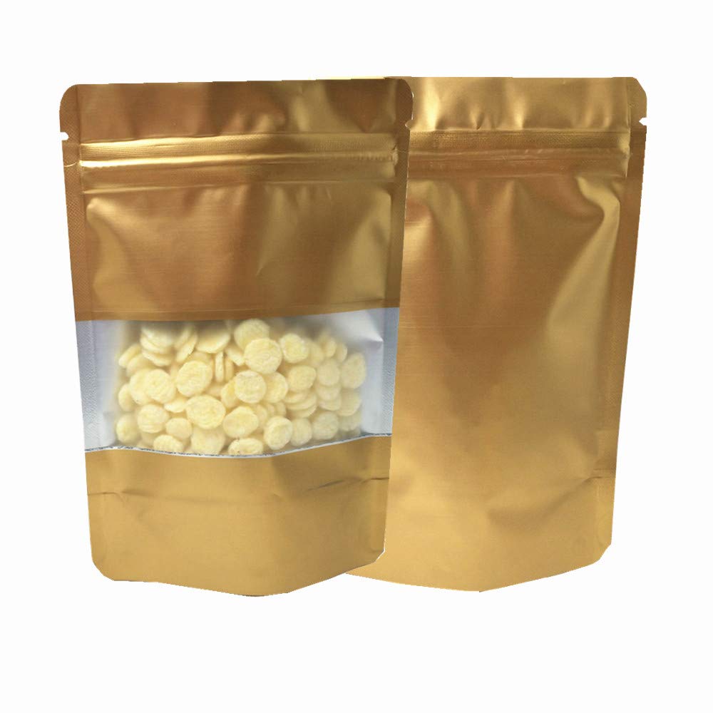 50x Mylar Standbeutel Mit Fenster & Reißverschluss – 9x13 Cm, Schwarz, Wiederverschließbar Für Lebensmittel, Kaffee, Nüsse & Snacks