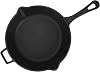 Lava Casting Round Frying Pan with Cast Iron Solid Handle. Diameter(Ø)24cm