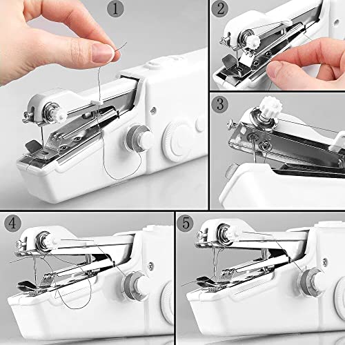 Mini Máquina de Costura Portátil: Compacta, Leve e Versátil | Ideal para Viagens | Elétrica e Sem Fi