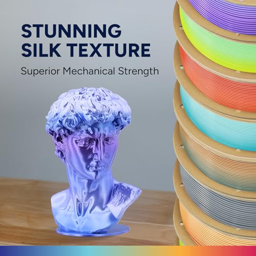 Image of OVERTURE Silk PLA Filament 1.75mm, Clog-Free Shiny, Metallic Shine 3D Printer Filament, 1kg Spool (2.2lbs), Ideal for Cosplay Jewelry & Home Decor (Silk Periwinkle)