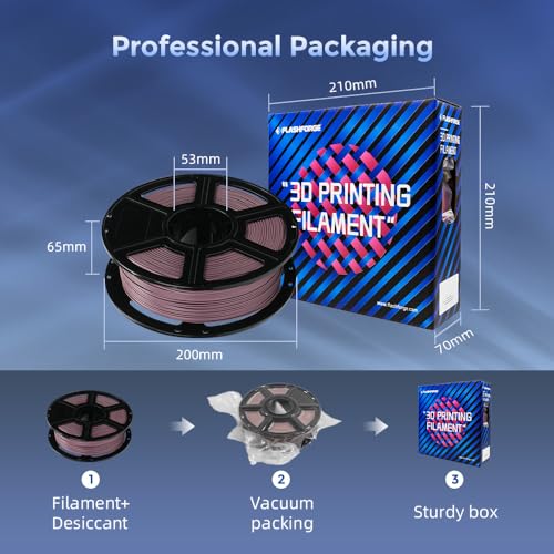 Image of FLASHFORGE Carbon Fiber PLA Filament 1.75mm, Carbon Fiber Reinforced PLA 3D Printer Filament, 1KG Spool Dimensional Accuracy + /- 0.02mm, High Strength & High Abrasion-Resistance (Dusty Pink)