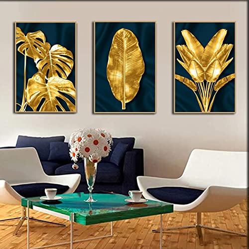 Toile peinture mur art abstrait doré pour habiller un grand mur blanc de salon 50x70
