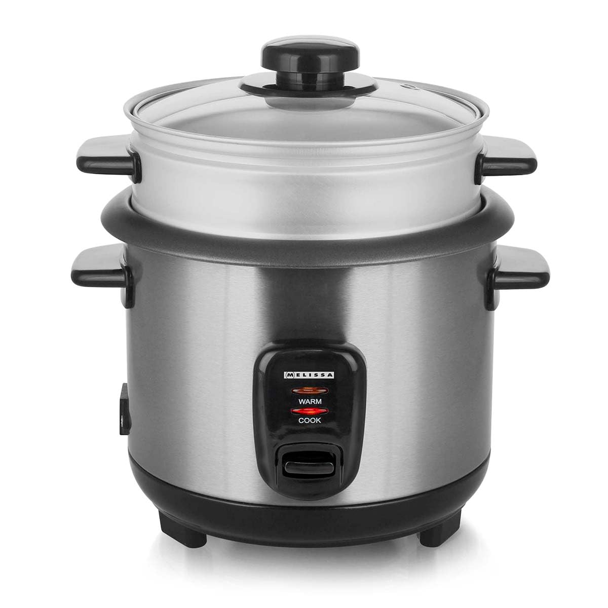 Melissa Cuociriso con capacità 1,0 l - 400 W - rivestimento antiaderente - alloggiamento in acciaio inox - inserto per cottura a vapore - funzione di mantenimento al caldo - spegnimento automatico