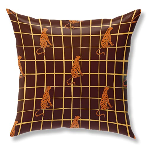 Leopard Cheetah Print Throw Pillow Covers, Pillow Covers 18X18, Set Of 4 Jungle Animals Decor Pillowcase, Decorative Pillow Cushion Covers For Couch, Bed, Sofa, Car Seat, Bedroom, Home, Farmhouse #TOP2