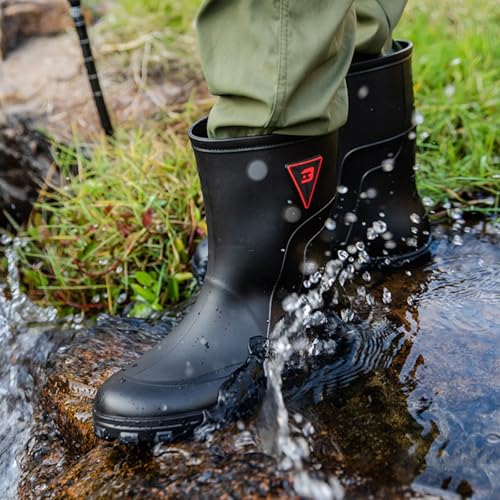 Image of Rain Boots Men, Rubber Rain Boot Waterproof PVC Lightweight and Durable Garden Boots