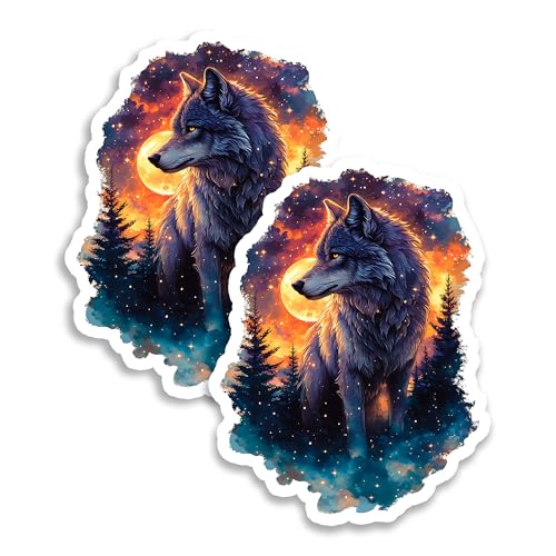Wolf Magnet 4 Inch 2-Pack Pack Hunter – Imán Decorativo de Vinilo miniatura 1