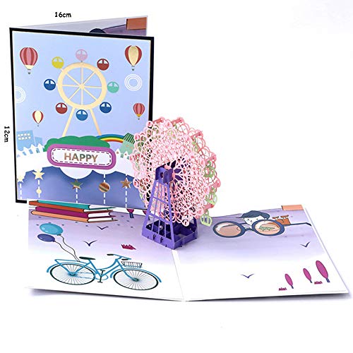 6 Pieces 3D Pop Up Cards, 3D Greeting Cards With Envelopes, Handmade 3D Popup Happy Birthday Cards For Christmas Valentine Birthday Anniversary Wedding Mother's Day Boy Girl Friends Gift (Style A) #TOP4