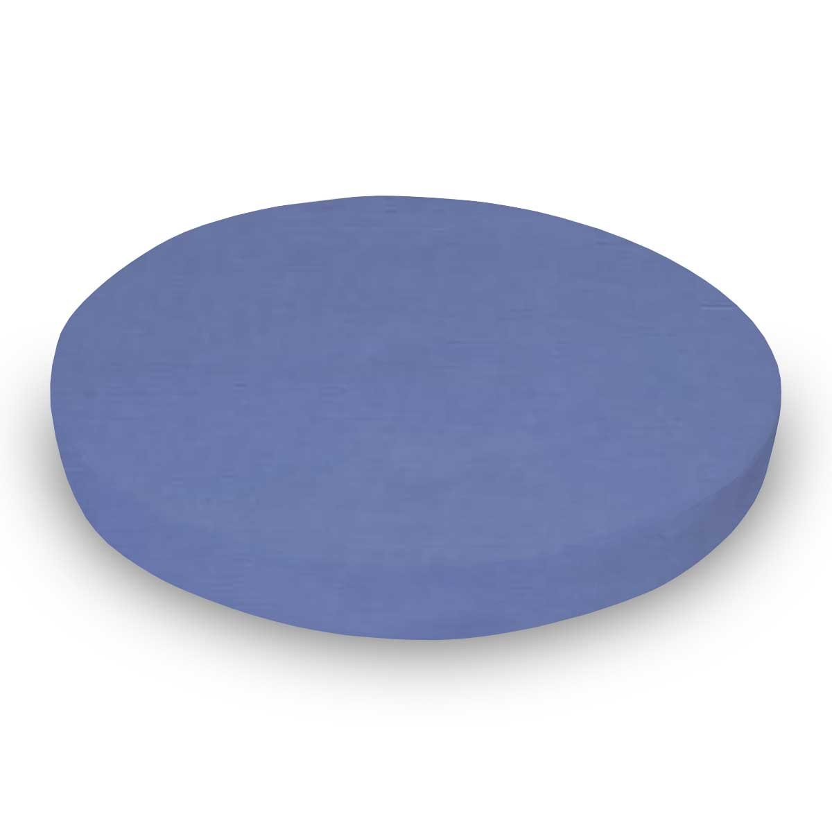 SheetWorld Fitted 100% Cotton Percale Oval Sheet, Fits Stokke Mini 23 x 29, Wedgewood Blue Woven, Made in USA