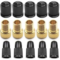 Pitlane Performance® Fahrrad-Ventil Adapter Set für Presta & Dunlop-Ventile; 5X Presta-Schrader-Adapter + 5X Schrader + 5X Prest/Dunlop Ventil-Kappen für Fahrräder, E-Bikes, Scooter UVM. (15er Set)